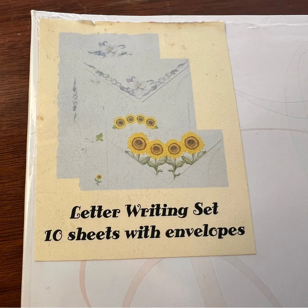 New Sunflower Stationary Set Letter Writing Envelopes 10 Sheets Correspondence